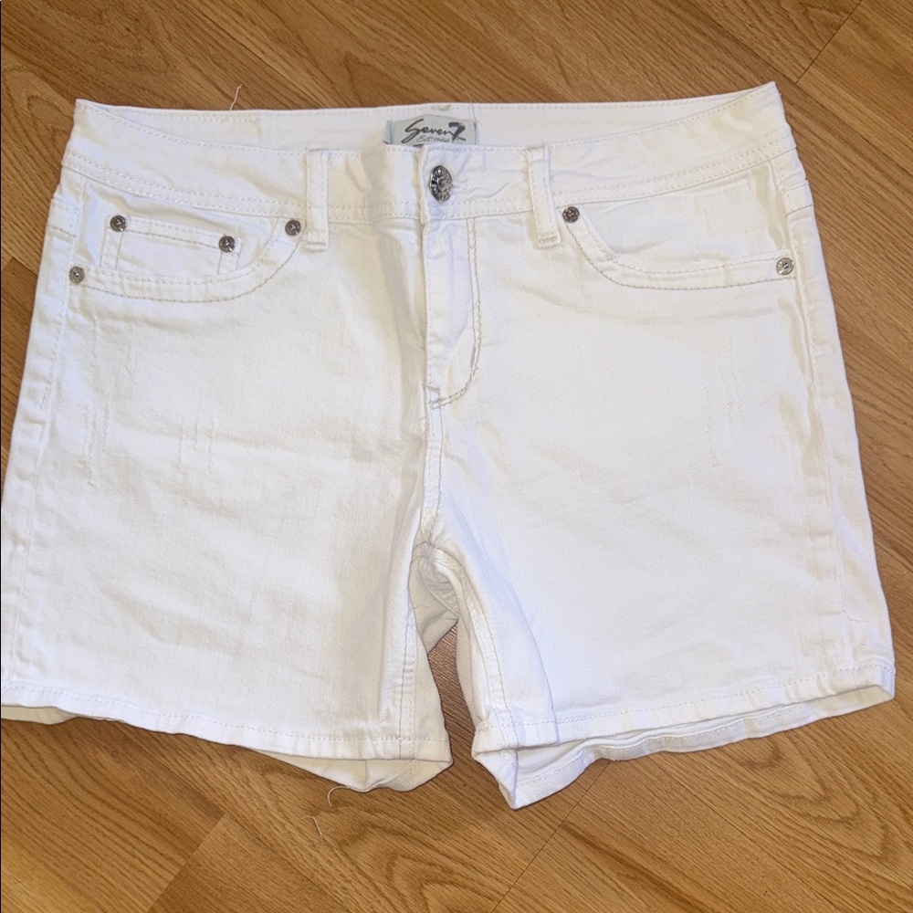 Seven7 White Bermuda Jean Shorts Size 14